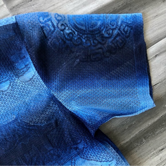 ❤️ LAST DAY Vintage Y2K B212 NYC Japanese Pagoda Mesh S/S Button Down Shirt - Picture 11 of 13